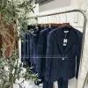 ĐỒNG PHỤC VEST NAM NỮ SỌC KẺ XANH NAVY